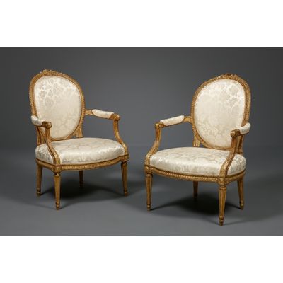 Pair of French Louis XVI fauteuils