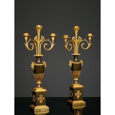 Paar Franse Empire kandelabers