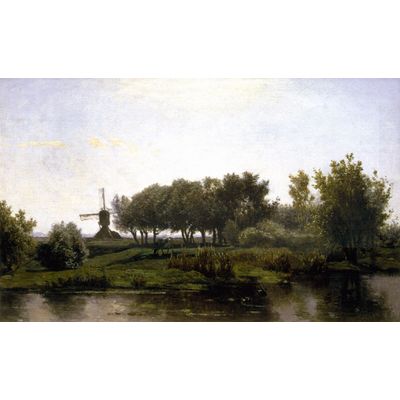 Zomerlandschap met molen