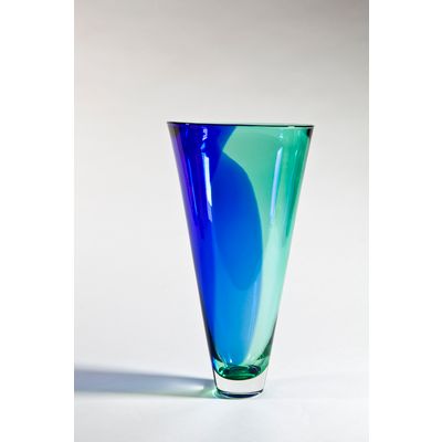 Floris Meydam, Glasfabriek Leerdam, Monumentale, unieke tweekleurige vaas, 1985