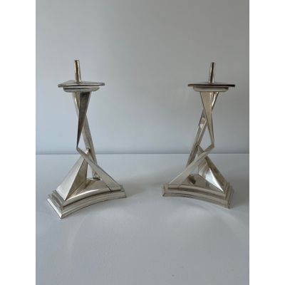 Salvador Dali, een stel verzilverde kandelaars: L'IMMORTALITI DE CASTOR ET POLLUX