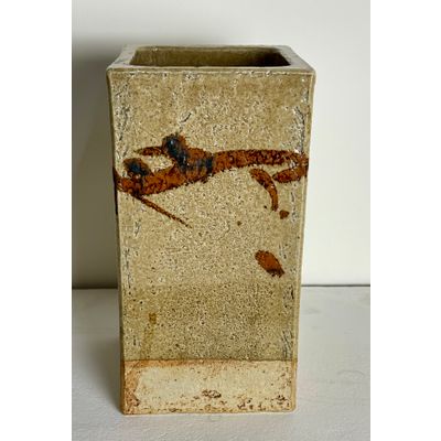 Jan de Rooden, rechthoekige vaas met abstracte versieringen, 1978