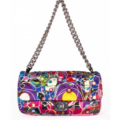 Chanel Multicolor Quilted Satin Kaleidoscope Flap Bag