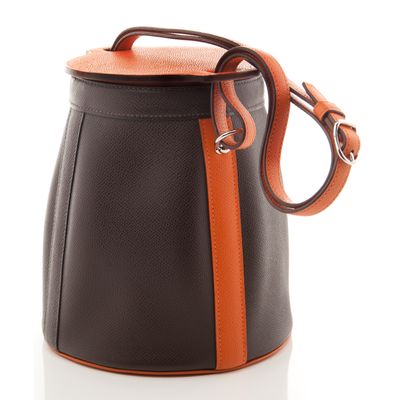 Hermès Brown/Orange Leather Farming Bag