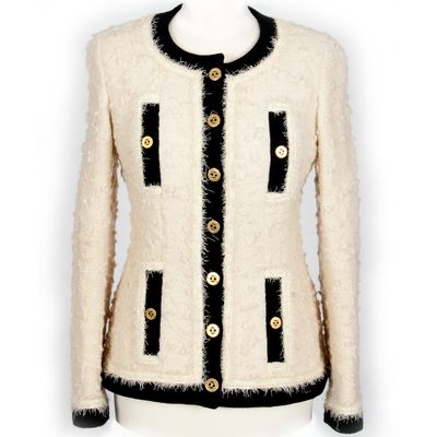 Chanel Off-White/Black Bouclé Jacket
