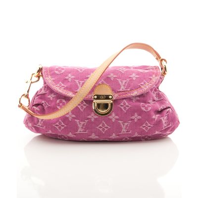 Louis Vuitton 'Mini Pleaty Bag' in Pink Denim Monogram 