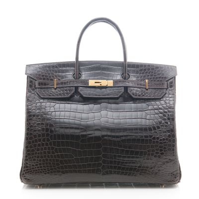 Hermès 'Birkin' Bag 40cm in Shiny Brown Porosus Crocodile 