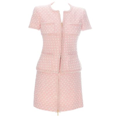 Spring/Summer 1995 Chanel Fantasy Tweed Boucle Sequin Skirt Suit