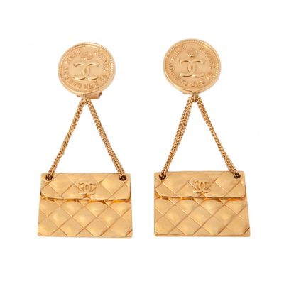 Chanel Handbag Clip On Earrings