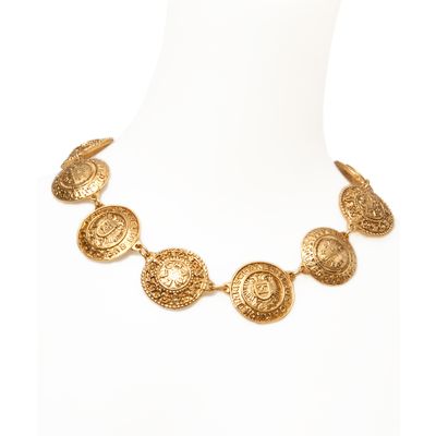 Chanel Medallion Necklace with Clip On Earrings