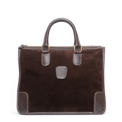 Gucci Brown Suede Leather Handbag