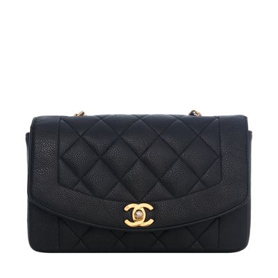 Chanel Flap Bag in Black Matelasse Caviar Leather