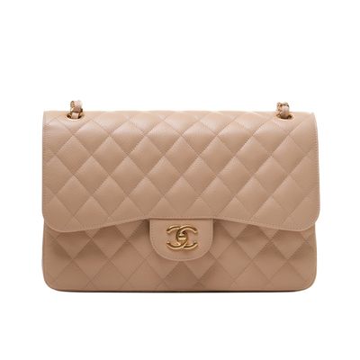 Chanel  Jumbo Beige Caviar 2.55 Classic Flap Bag