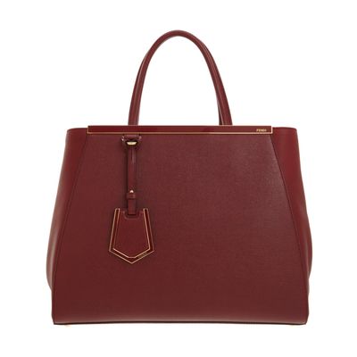 Fendi Red Leather '2Jours' Tote Bag