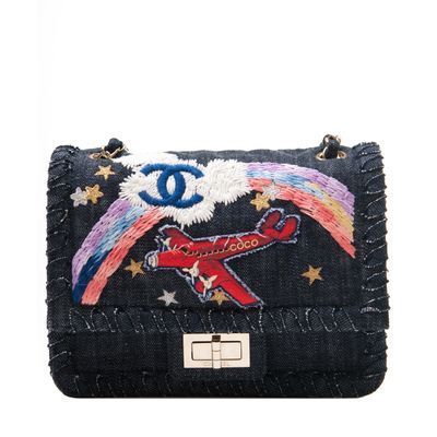 Chanel Denim Multicolor Embroidered Flap Bag - Limited Edition