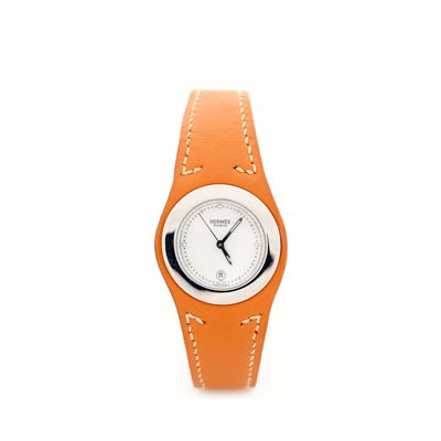Hermès Brown Leather 'Harnais' Watch 