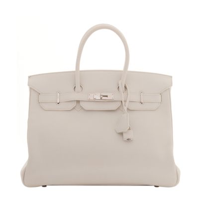 Hermès White Clemence Leather Birkin 35