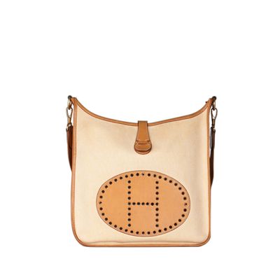 Hermès Evelyne I GM Brown/Natural Barenia/Toile Shoulder Bag