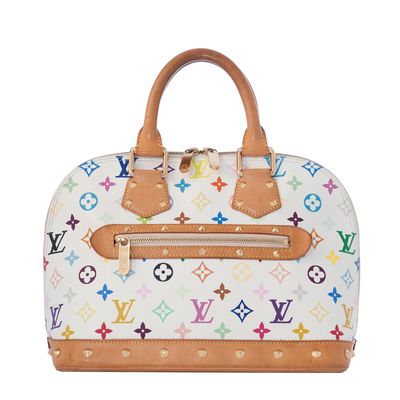 Louis Vuitton 'Alma' White Multicolor Monogram Canvas Handbag
