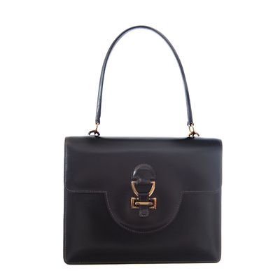 Hermès 'Sandrine' Brown Boxcalf Leather Shoulder Bag