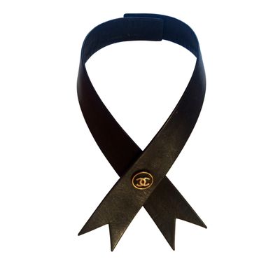 Chanel Black Leather Collar