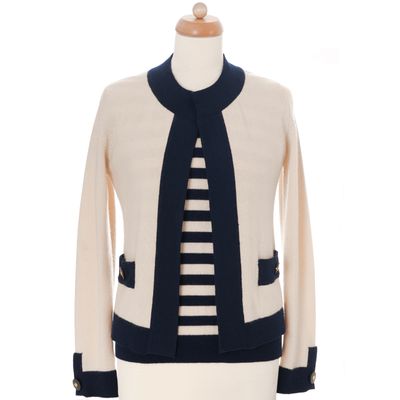 Chanel Cashmere Striped Twinset 97C