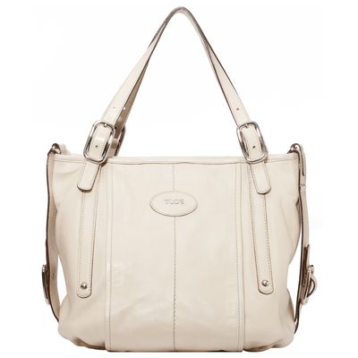 Tod's Ivory Leather G-Bag Tote