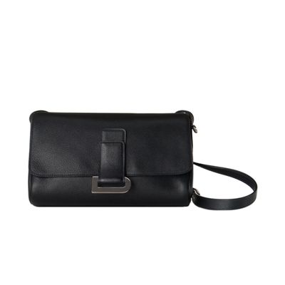 Delvaux Passerelle Schoudertas in Zwart Leer