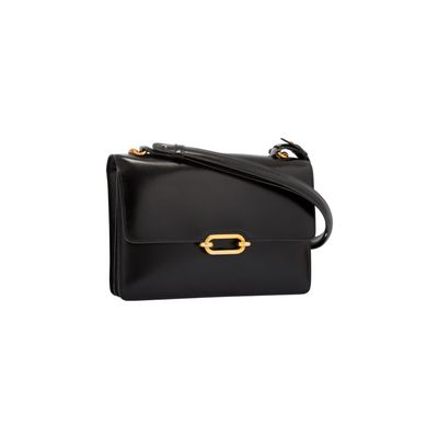 Hermès Fonsbelle Black Leather Shoulder Bag