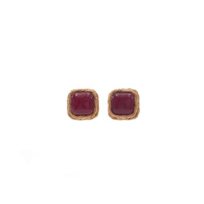 Chanel Red Gripoix Clip On Earrings Collection 25