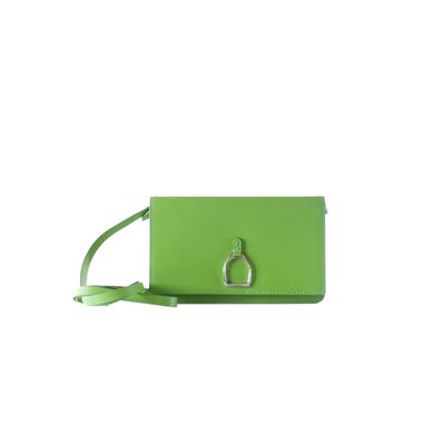 Ralph Lauren Green Vachetta Stirrup Crossbody Bag