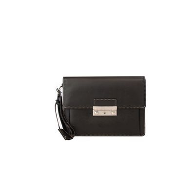  Versace Messenger Heren in Zwart Saffiano Leer