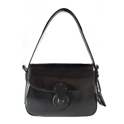 Ralph Lauren Black Leather Cartridge Bag