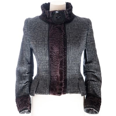 FW 2005 Dolce & Gabbana Runway Astrahkan Fur Trim Jacket