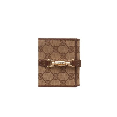 Gucci Monogram Piston Lock Compact Wallet