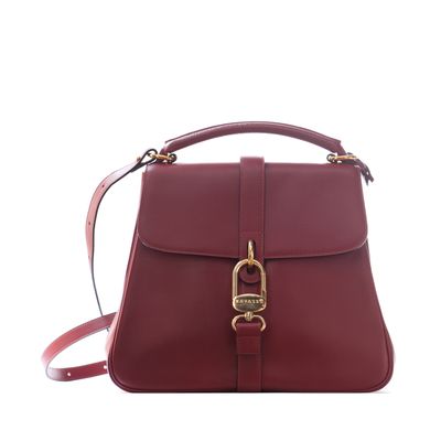 Delvaux Burgundy Leather 'Gin Fizz' Shoulder Bag