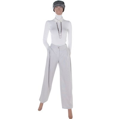 Chanel Grey and White Striped Pants 09P