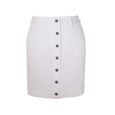 Chanel White Cotton Mini Jeans Skirt 