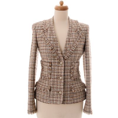 Chanel Multicolor Fantasy Tweed Fringed Jacket 04P