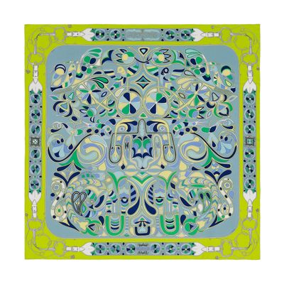 Hermes Giant Plume Scarf 'Folklore' d'Henri d'Origny
