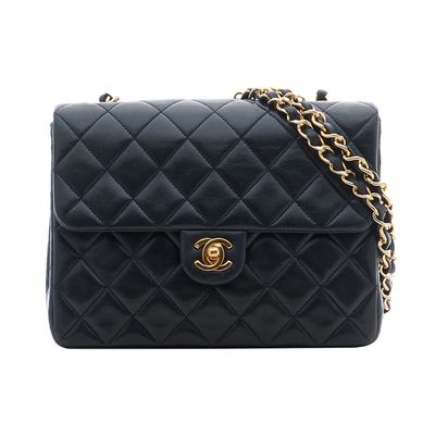 Chanel Black Leather Quilted Shoulder Bag