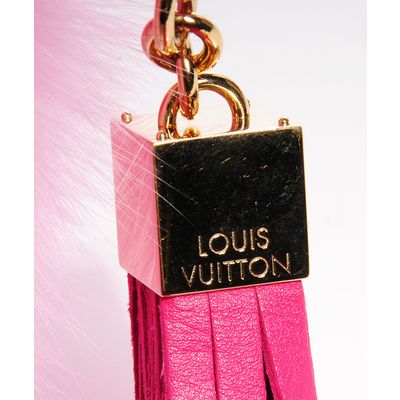 Louis Vuitton Pink Fur Foxy Bag Charm and Key Chain - Limited Edition