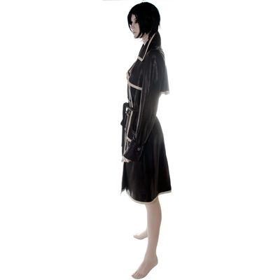 Chanel Black and White Leather Trench Coat 05P