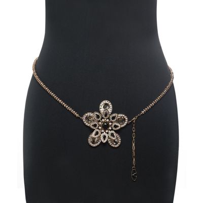 Valentino Garavani Onyx and White Swarovski Crystal Belt