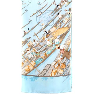 Hermès Carré 'Marché Flottant du Lac Inlé' 1998