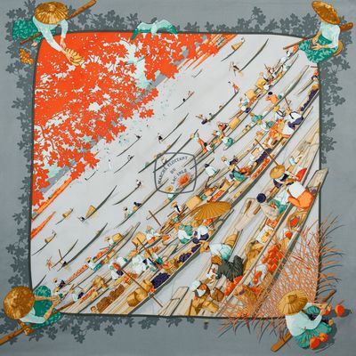 Hermès Carré 'Marché Flottant du Lac Inlé'