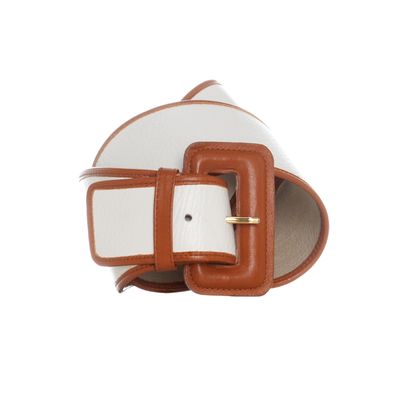 Christian Dior White Caramel Wide Leather Belt