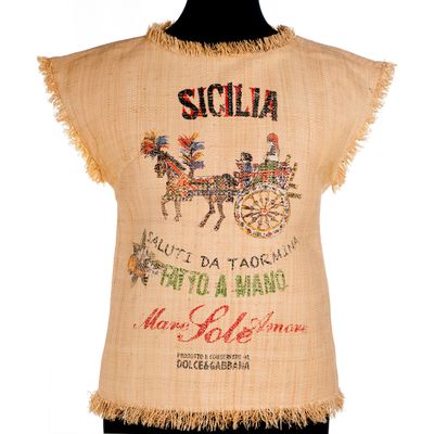 Dolce & Gabbana Runway Sicilia Raffia Top
