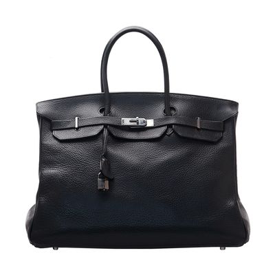 Hermès Black Clemence Birkin 40 Bag PHW