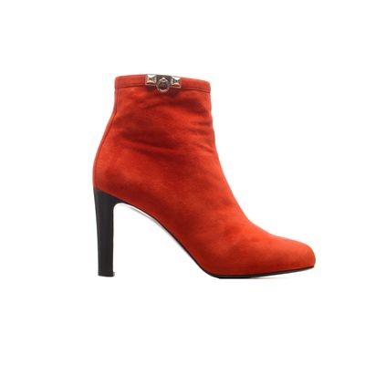 Hermès Red Suede Leather Ankle Boots